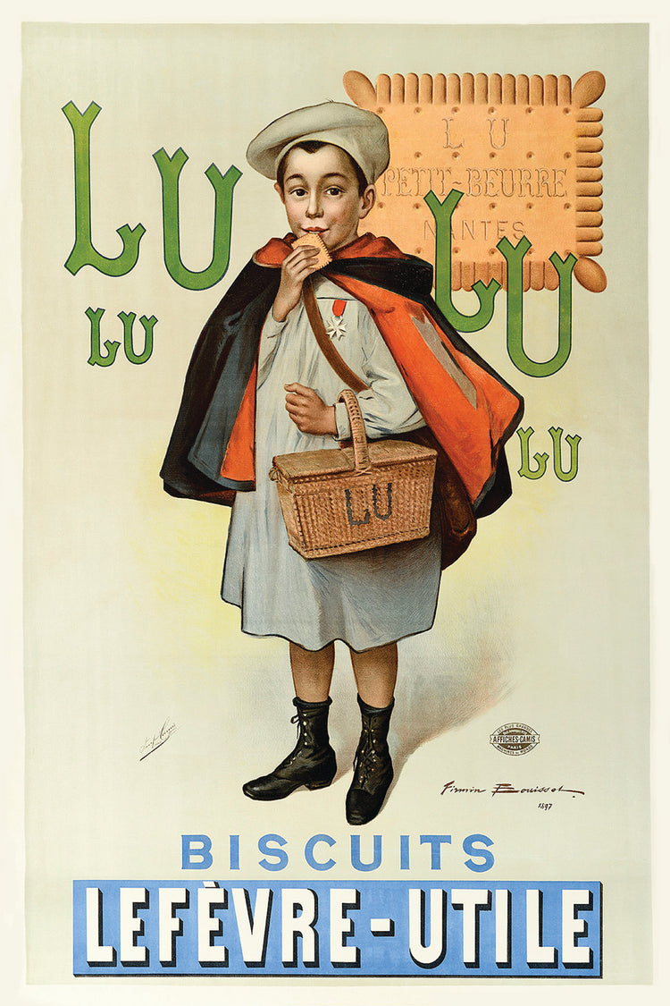 Lulu Biscuits Lefevre-Utile (French) Vintage Ad Poster