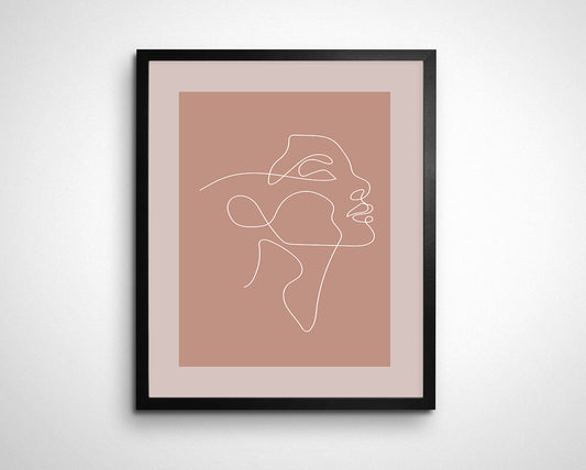 Pretty Woman Abstract Line Face Wall Art