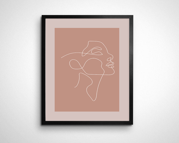 Pretty Woman Abstract Line Face Wall Art