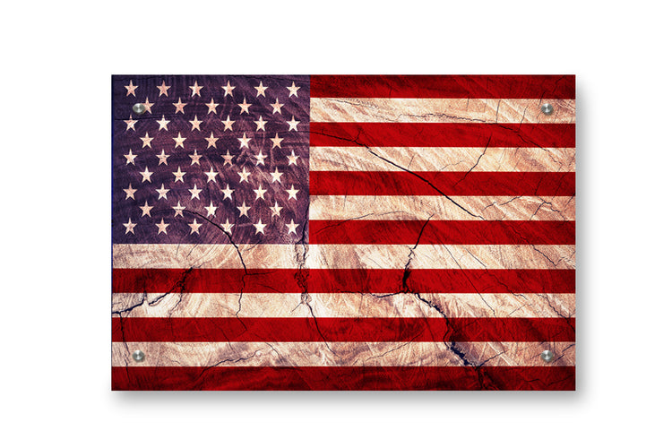 American Flag Printed on Brushed Aluminum