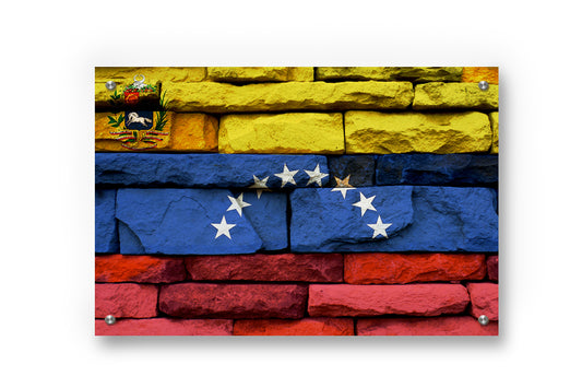 Venezuela Flag Printed on Brushed Aluminum