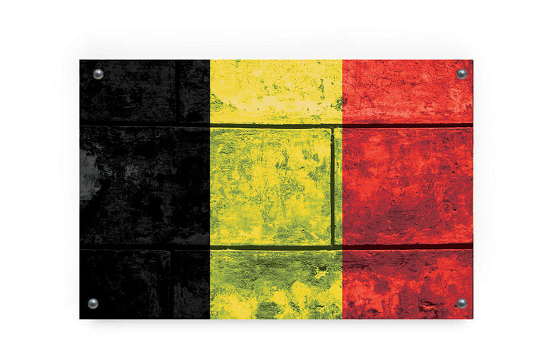 Belgium Flag Graffiti Wall Art