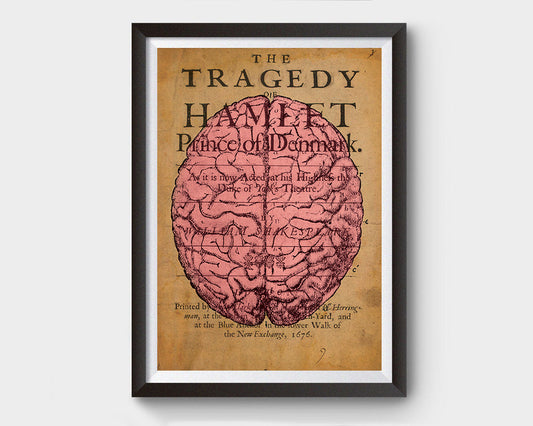 Vintage Brain Anatomy, Hamlet Inspired Art Poster