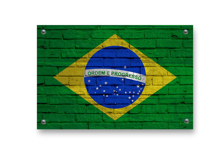 Brazil Flag Graffiti Wall Decor
