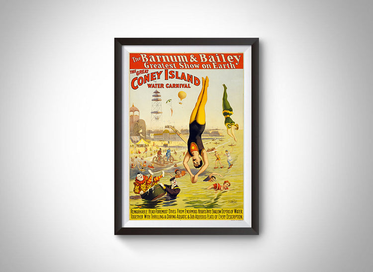 The Great Coney Island Water Carnival (Barnum & Bailey) Vintage Ad Poster