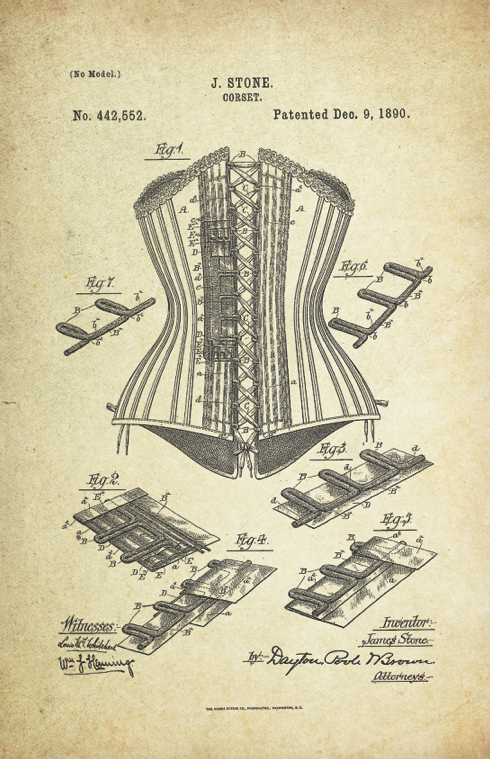 Corset Patent Poster (1890, J. Stone)