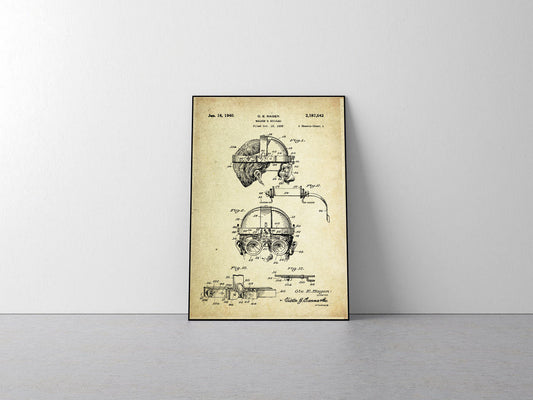 Welder's Goggles Patent Poster (1940, O.E. Hagen)