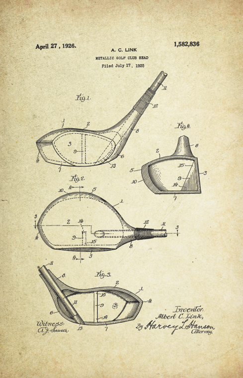 Golf Patent Poster (1926, A.C. Link)