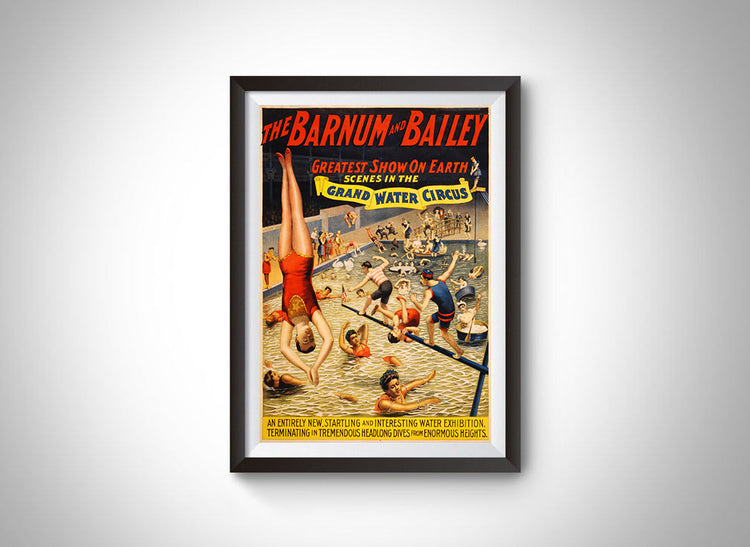 Barnum & Bailey Grand Water Circus (c.1895) Vintage Ad Poster