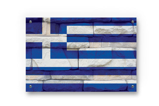 Greece Flag Grafitti Wall Art Decor