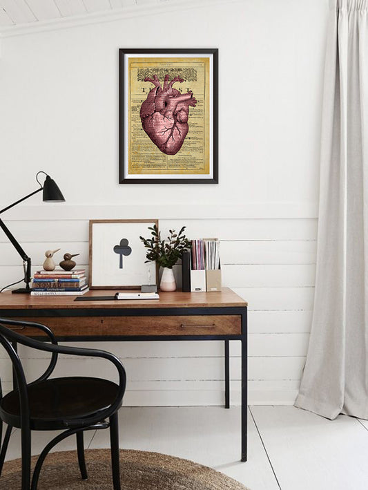 Vintage Heart Anatomy, the Tempest Inspired Art Poster