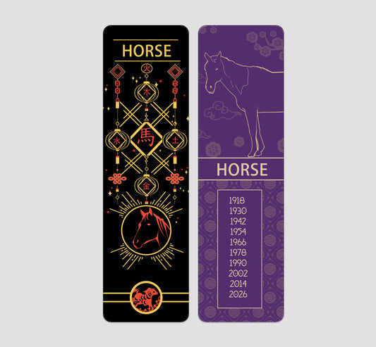 Horse Chinese  Zodiac Bookmark