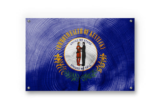 Kentucky State Flag Graffiti Wall Art Printed on Brushed Aluminum