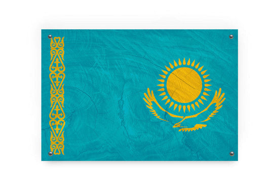 Kazakhstan Flag Graffiti Wall Art