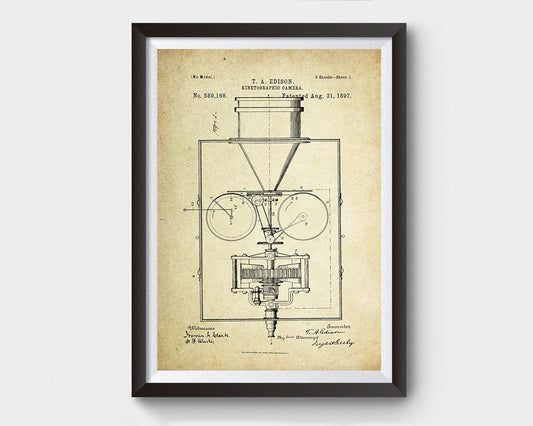 Kinetographic Camera Patent Poster (1960, Thomas Edison)