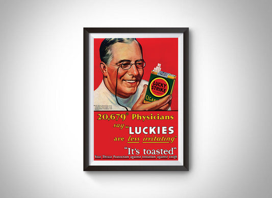 Lucky Strike Physician Vintage Ad Poster