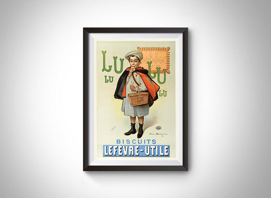 Lulu Biscuits Lefevre-Utile (French) Vintage Ad Poster