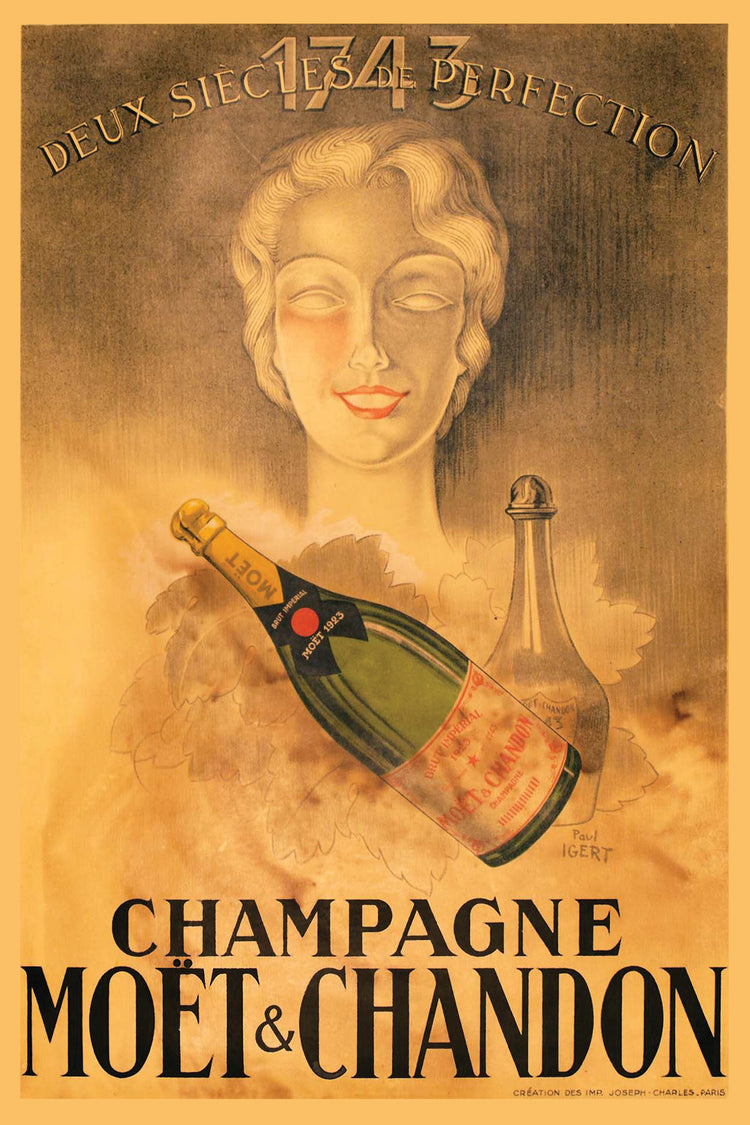 Champagne Moët & Chandon (1943) Vintage Ad Poster