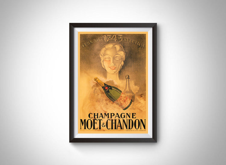 Champagne Moët & Chandon (1943) Vintage Ad Poster