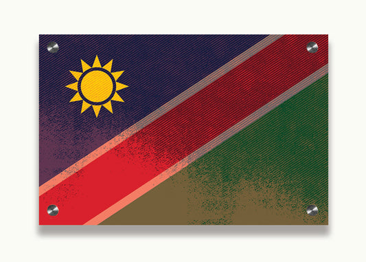 Namibia Flag Printed on Brushed Aluminum