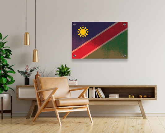 Namibia Flag Printed on Brushed Aluminum