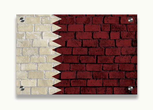 Qatar Flag Printed on Brushed Aluminum