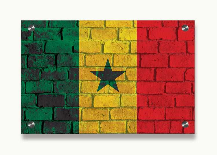 Senegal Flag Printed on Brushed Aluminum