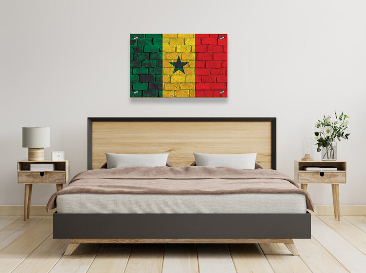 Senegal Flag Printed on Brushed Aluminum