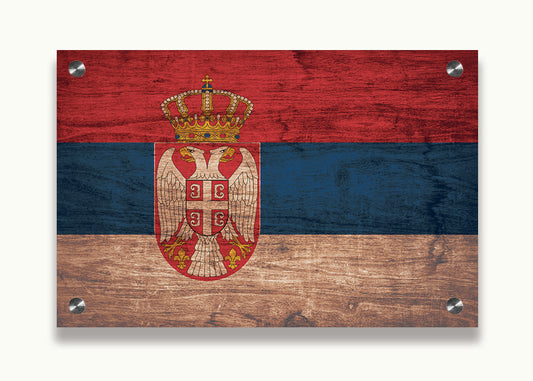 Serbia Flag Printed on Brushed Aluminum