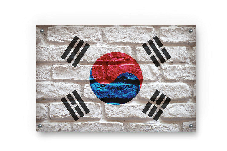 South Korea Flag Graffiti Wall Art