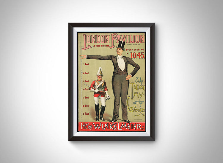 The Tallest Man in the World (Franz Winkelmeier) Vintage Ad Poster