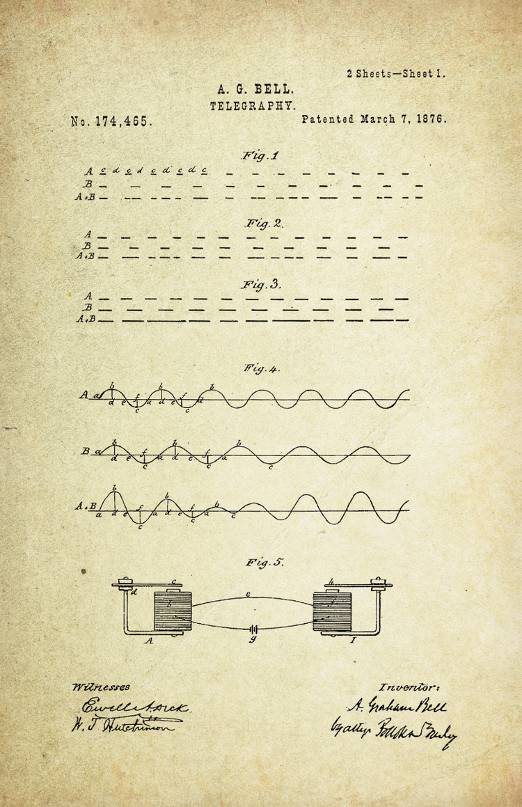 Teleplay Patent Poster (1876, A.G. Bell)